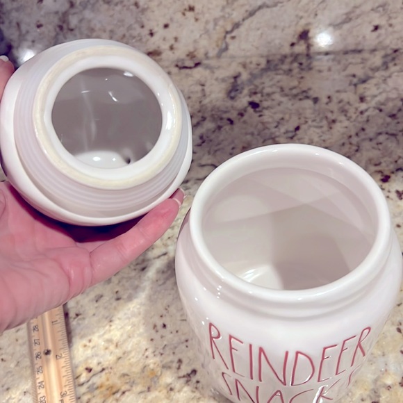 Rae Dunn Rudolf Reindeer Snacks Container White & Red Christmas Decor Holiday - Picture 7 of 11